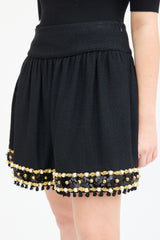 Moschino Black Cashmere Blend Embellished Skirt