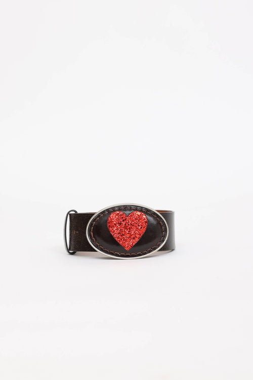 Moschino Heart Buckle Belt