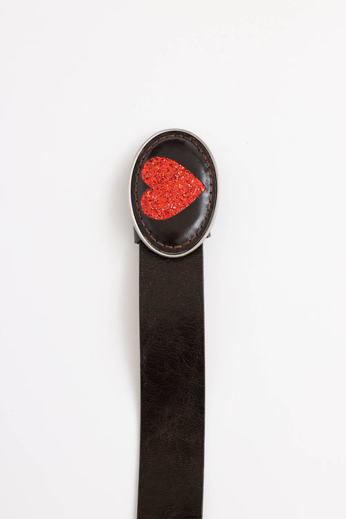 Moschino Heart Buckle Belt