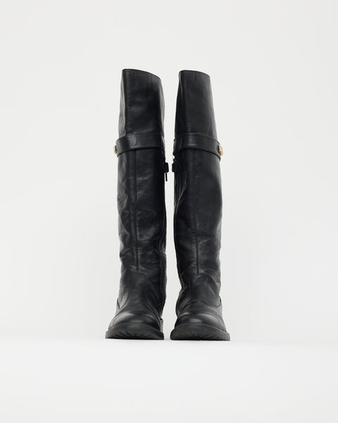 Moschino // Leather Knee High Boot – VSP Consignment