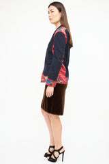 Moschino Black & Multi Embroidered Pinstripe Blazer