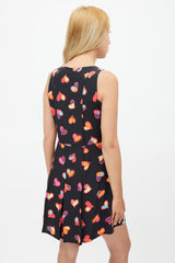 Moschino Black & Multicolour Pleated Heart Dress