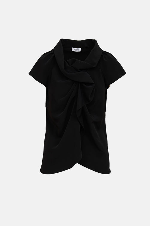 Moschino Pleated Cowl Neck Top