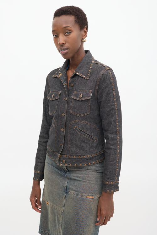 Moschino Black Studded Denim Jacket