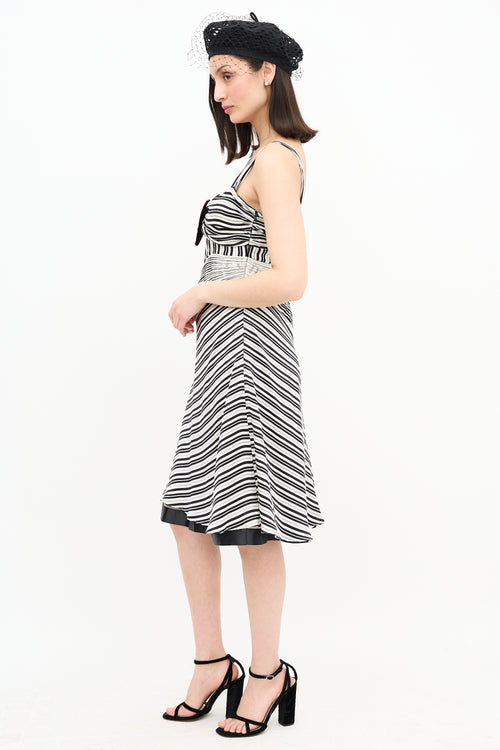 Moschino Silk Striped Heart Dress