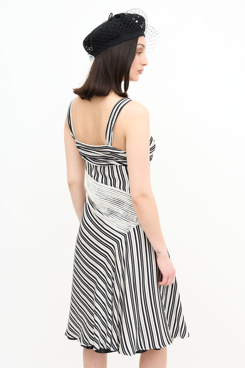 Moschino Silk Striped Heart Dress