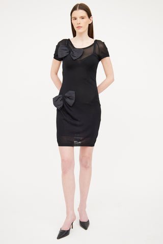 Moschino Black Bow Knit Dress