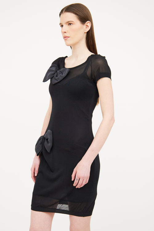 Black Bow Knit Dress