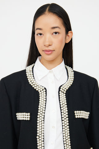 Black Pearl Wool Crop Jacket