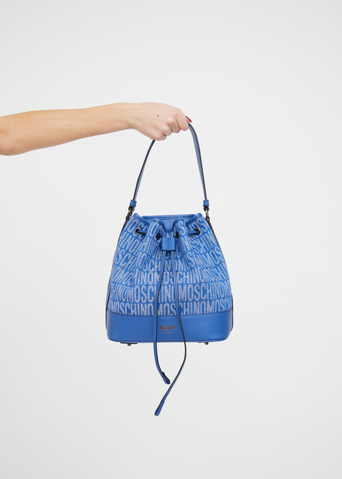 Moschino Blue Denim & Leather Bucket Bags
