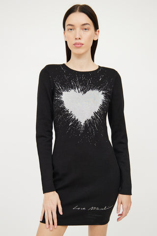 Moschino Black Heart Knit Dress