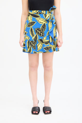 Moschino Boutique Blue & Multi Printed Wrap Skirt