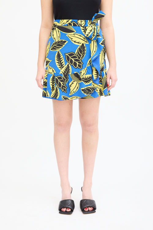 Moschino Boutique Blue & Multi Printed Wrap Skirt