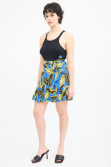 Moschino Boutique Blue & Multi Printed Wrap Skirt