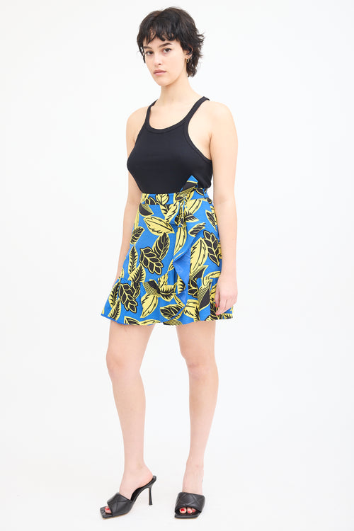 Moschino Boutique Blue & Multi Printed Wrap Skirt