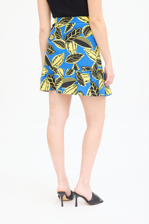 Moschino Boutique Blue & Multi Printed Wrap Skirt