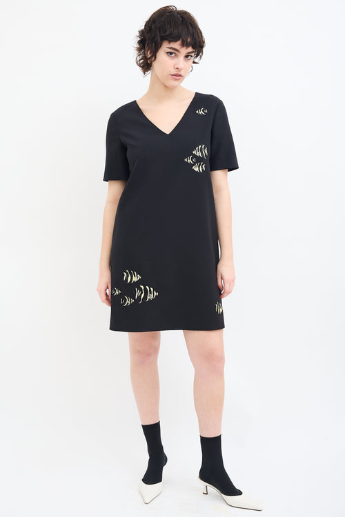 Moschino Boutique X Milli Black Embroidered Dress