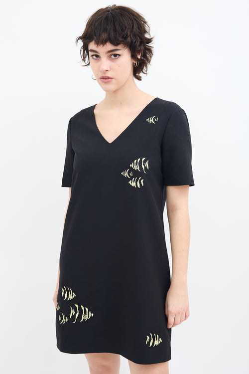 Moschino Boutique X Milli Black Embroidered Dress