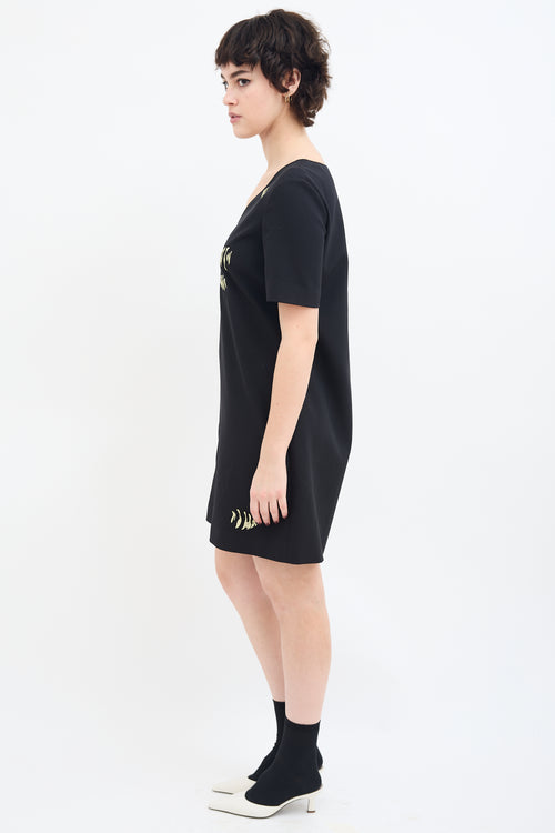 Moschino Boutique X Milli Black Embroidered Dress