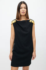 Moschino Cheap & Chic Black & Gold Bobby Pin Dress