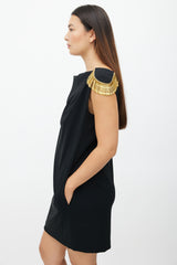 Moschino Cheap & Chic Black & Gold Bobby Pin Dress
