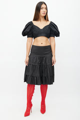 Moschino Cheap & Chic Black Silk Tier Skirt