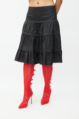 Moschino Cheap & Chic Black Silk Tier Skirt