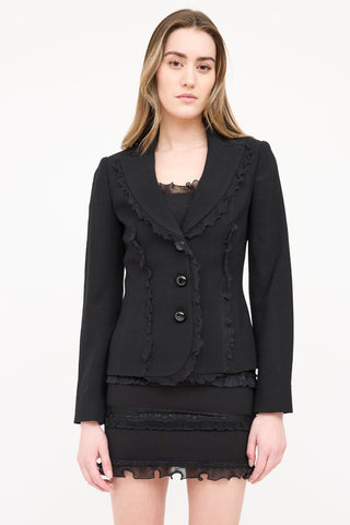 Moschino Wool Ruffled Blazer