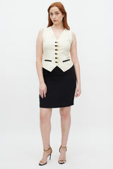 Moschino Couture Black & Cream Hearts Three Piece Skirt Suit