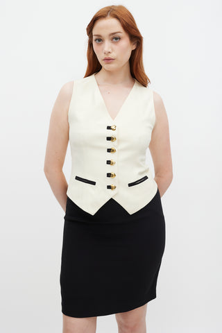 Moschino Couture Black & Cream Hearts Three Piece Skirt Suit