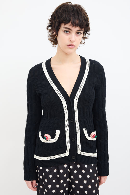 Moschino Couture Black Embellished Cardigan