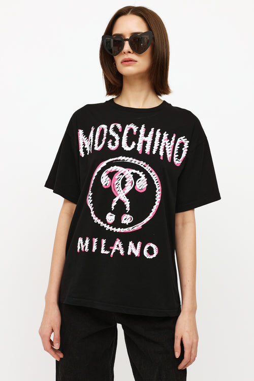 Moschino Black Chest Logo T-Shirt