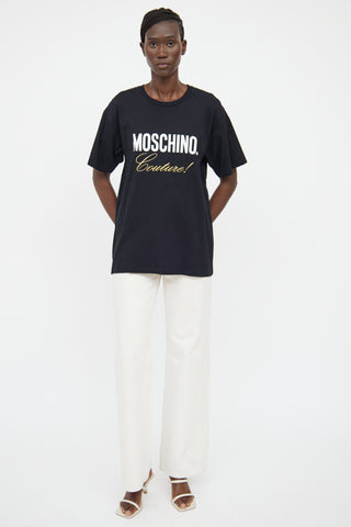 Moschino Black & Gold Logo Short Sleeve T-shirt