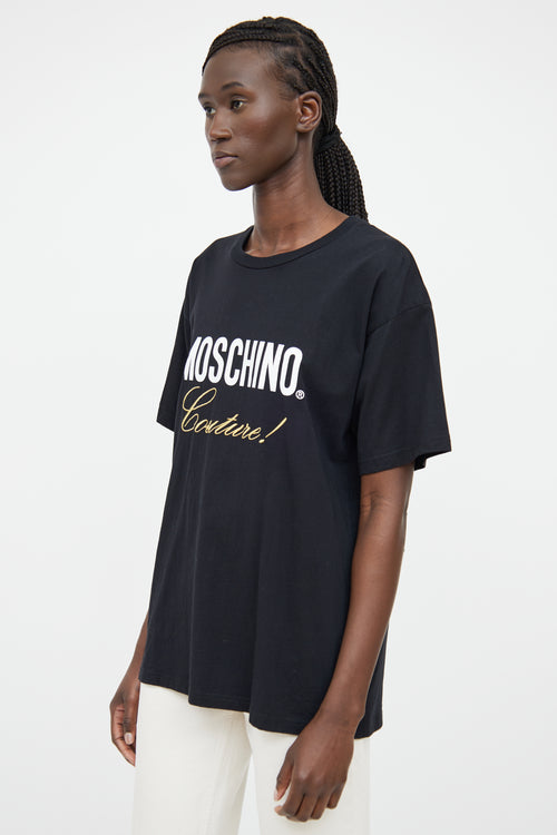 Moschino Black & Gold Logo Short Sleeve T-shirt