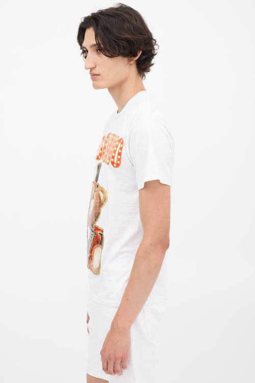 Moschino Couture White & Multicolour Circus Teddy Graphic  T-Shirt