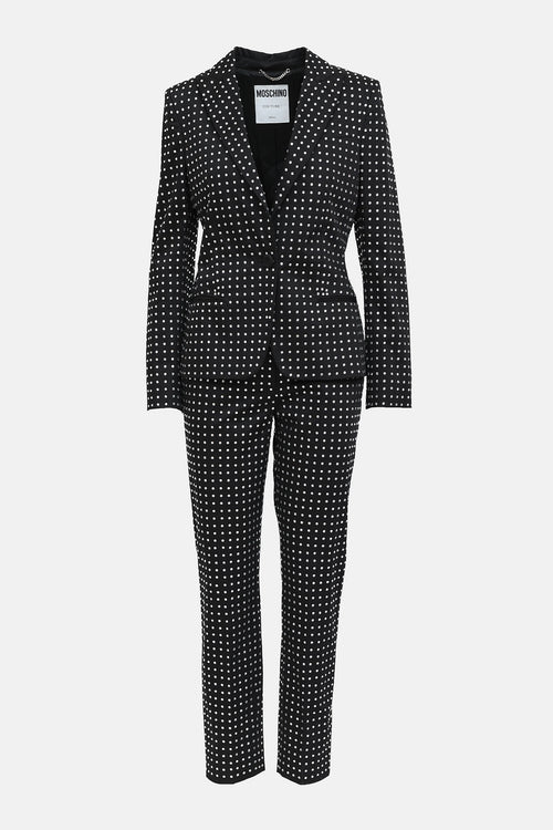 Moschino Crystal Blazer & Pant Co-Ord Set