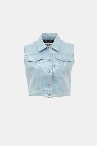 Moschino Denim Sequin Vest