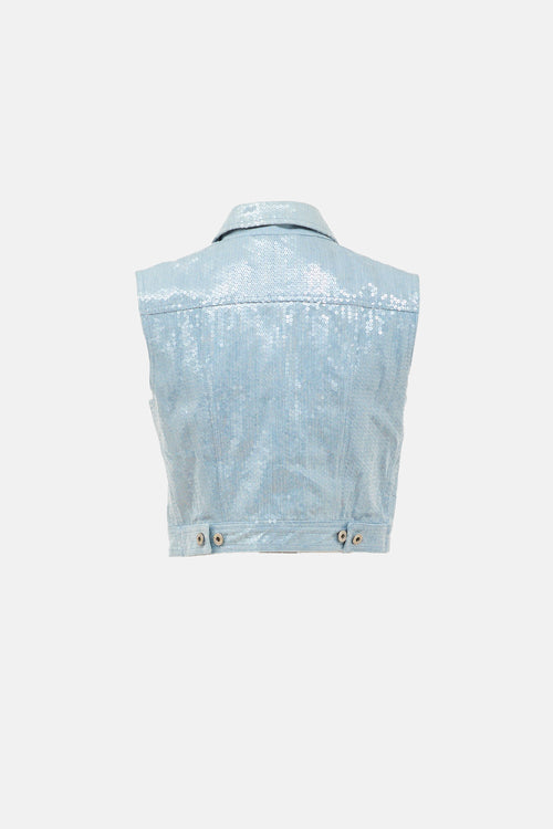 Moschino Denim Sequin Vest