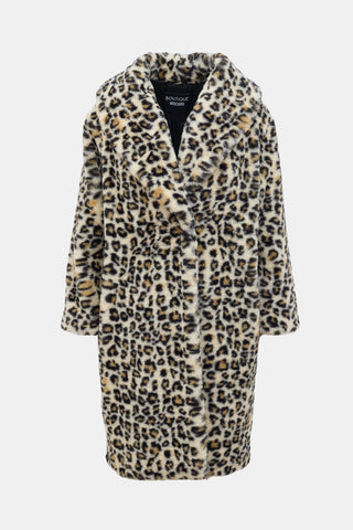 Moschino Faux Fur Printed Coat