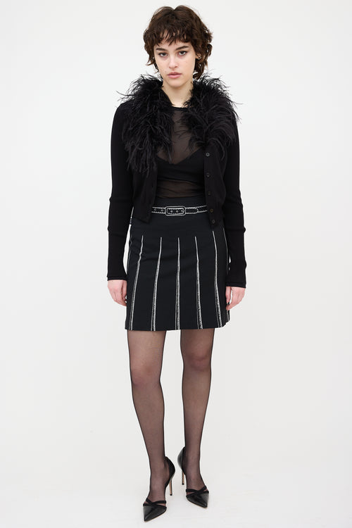 Moschino Feather Collar Cardigan