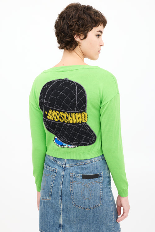 Moschino Green & Multicolour Knit Sweater