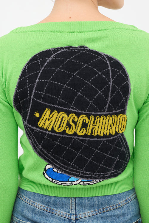 Moschino Green & Multicolour Knit Sweater