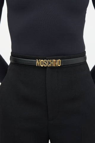 Moschino Leather Logo Belt