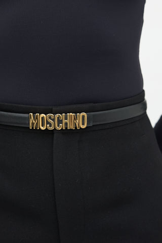 Moschino Leather Logo Belt
