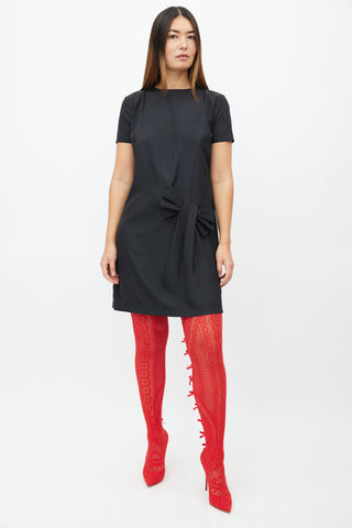 Moschino Love Black Bow Short Dress