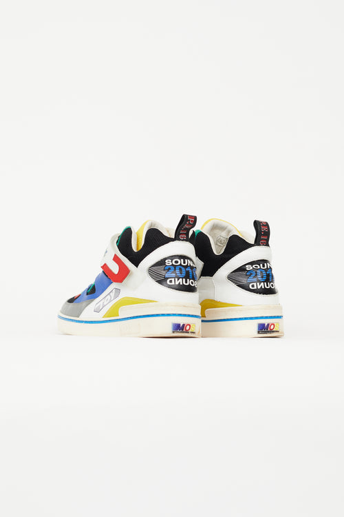 Moschino Multi Color Block Couture High Top Sneaker