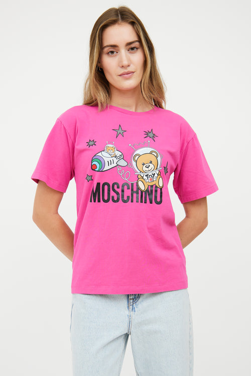 Moschino Pink Bear Astro T-Shirt
