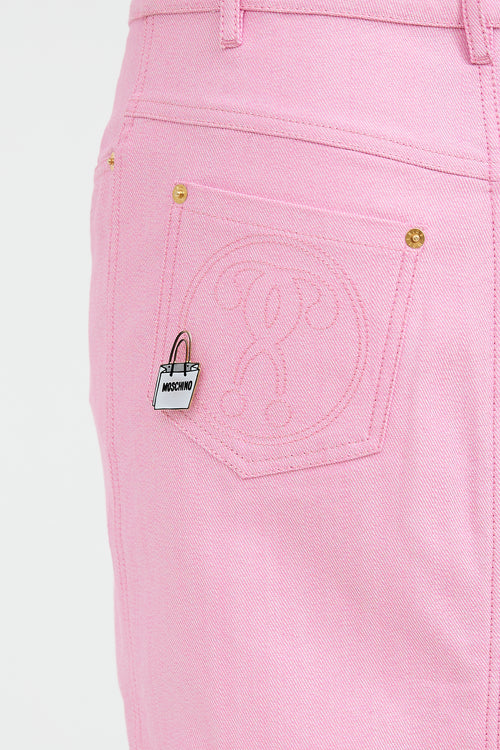 Moschino Denim Pin Midi Skirt