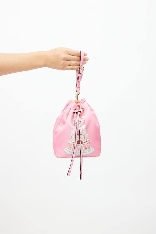Moschino Pink Nylon Print Crossbody Bag