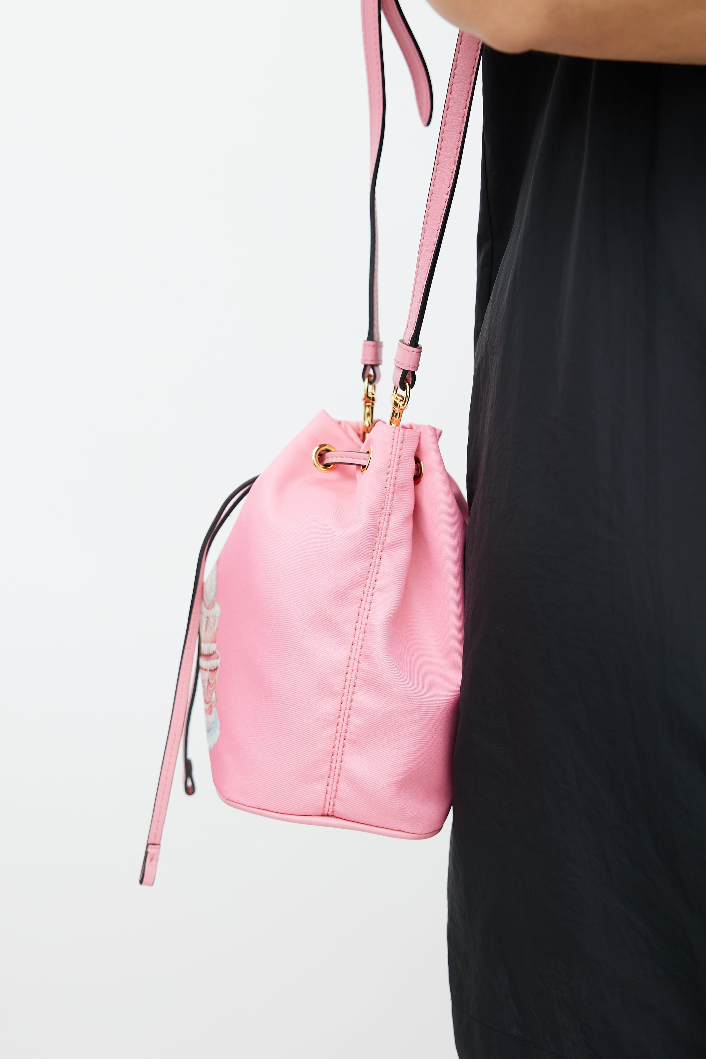 Moschino // Pink Nylon Print Crossbody Bag – VSP Consignment